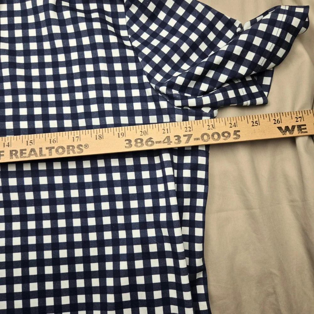 Draper James x Lands End Mens Gingham Polo and Swim Trunks‎ Set Blue Navy XL